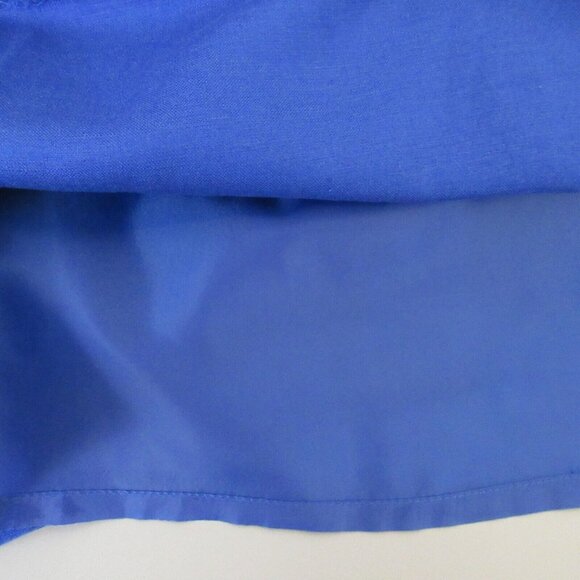 Positive Attitude Women’s 2-Piece Suit Jacket Skirt Size 26 Blues Linen Blend - Picture 10 of 14